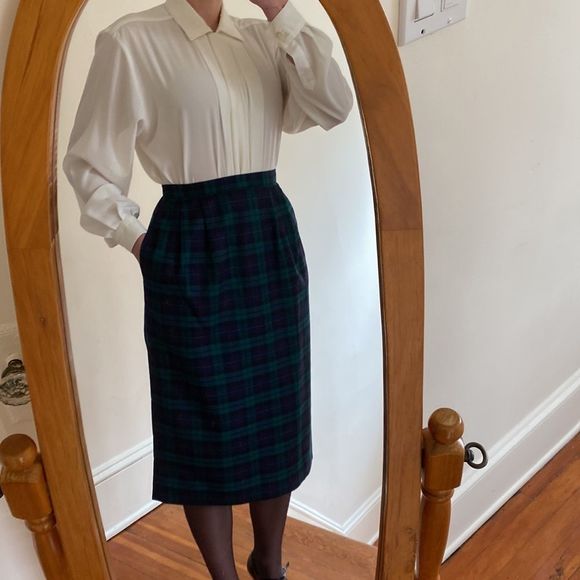Vintage Plaid Wool Blend Skirt - Picture 12 of 12